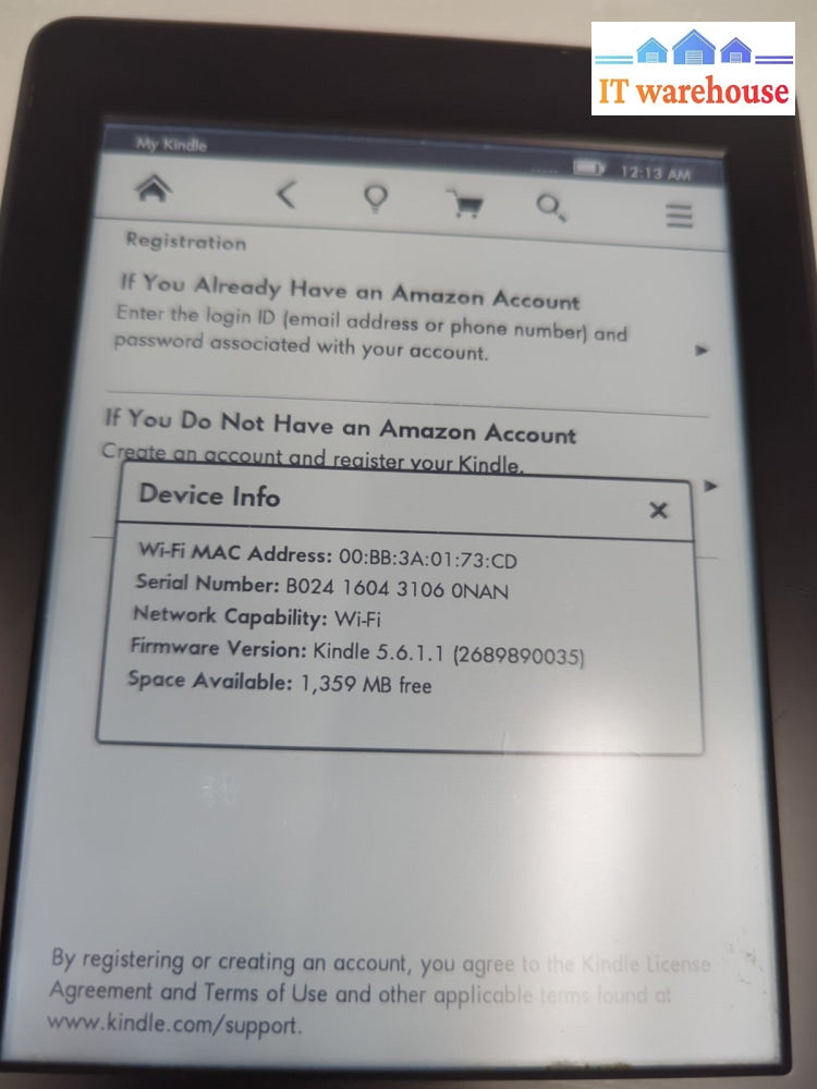 Amazon Kindle Paperwhite 5th Gen 2GB Model EY21 eReader