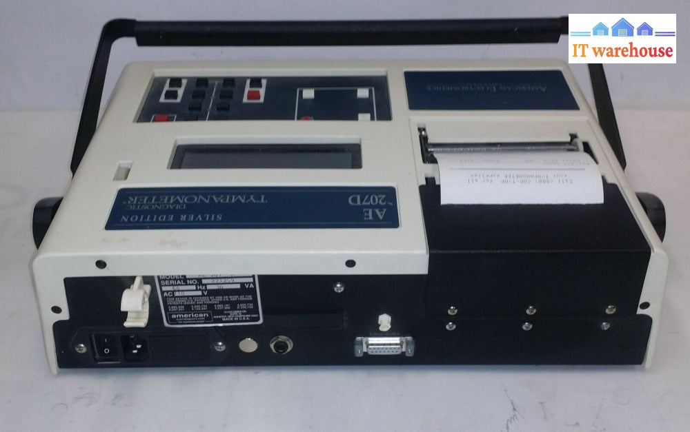 AMERICAN ELECTROMEDICS 207 D DIAGNOSTIC Tympanometer Silver Edition AE 207D