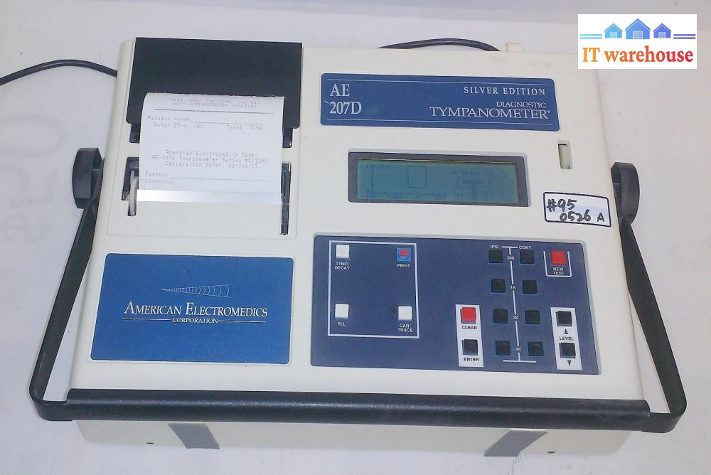 AMERICAN ELECTROMEDICS 207 D DIAGNOSTIC Tympanometer Silver Edition AE 207D