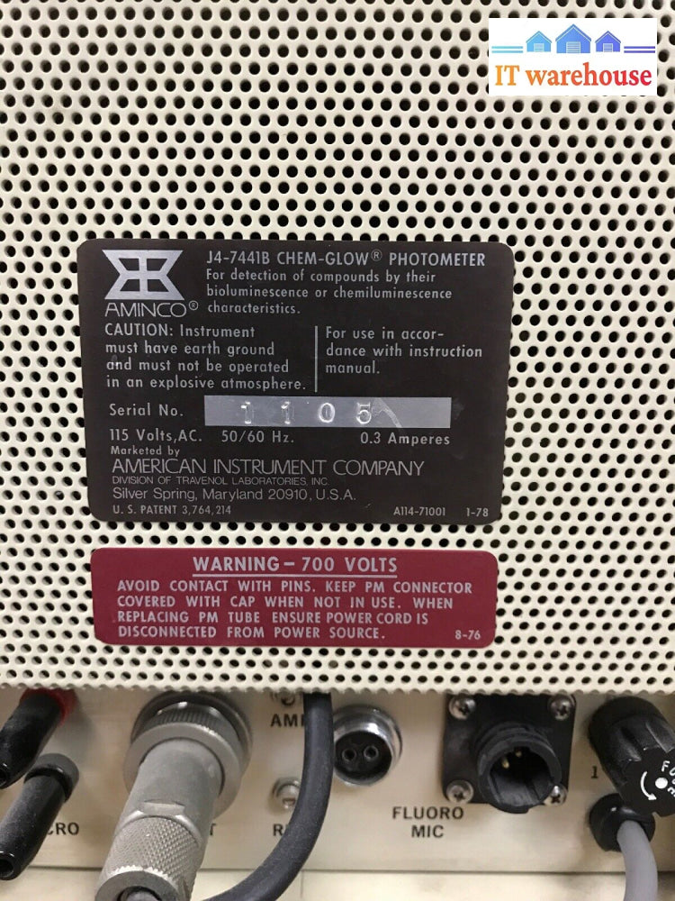 Aminco J-7441B Chem-Glow Photomultiplier