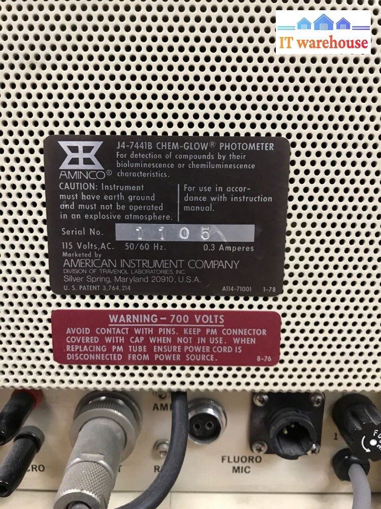 AMINCO  J-7441B CHEM-GLOW PHOTOMULTIPLIER