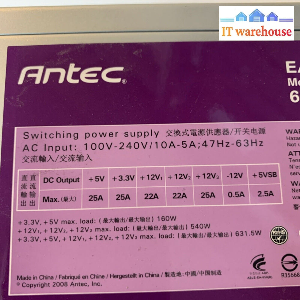 Antec EA-650 Earthwatts 650W ATX Desktop Power Supply