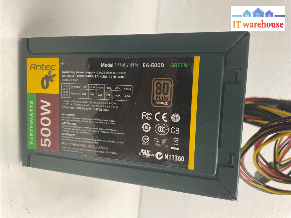 Antec Earthwatts EA-500D 500W Desktop PC Power Supply Unit EA-500D +