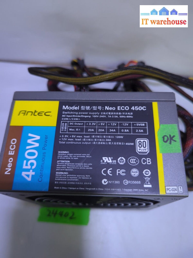 Antec Neo Eco 450C Power Supply 450W 80 Plus-