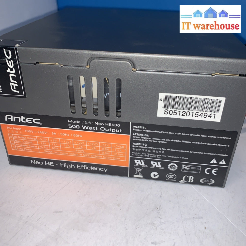 Antec NEO HE500 500W Power Supply ATX (24/8/4/ No PCIE)