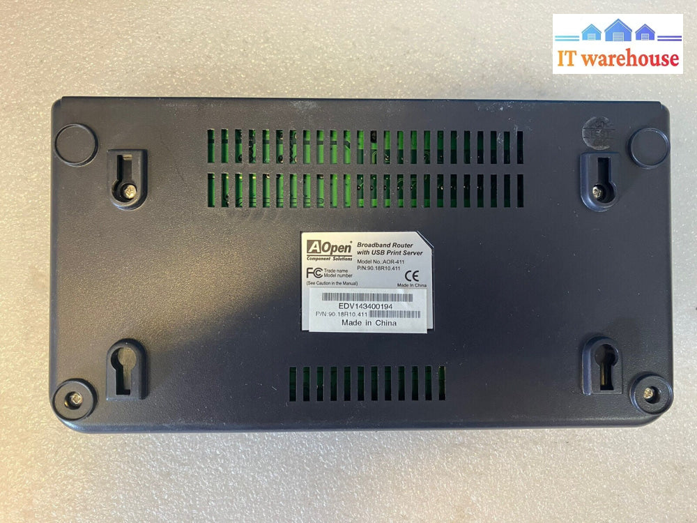 ~ AOpen AOR-411 Broadband Router USB Print Server 90.18R10.411