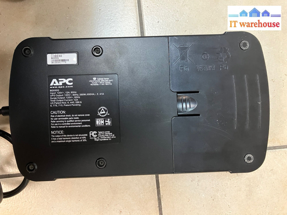~ APC BE650G ES UPS 390W 650VA Back Up Uninterruptible Power Supply (No Battery)