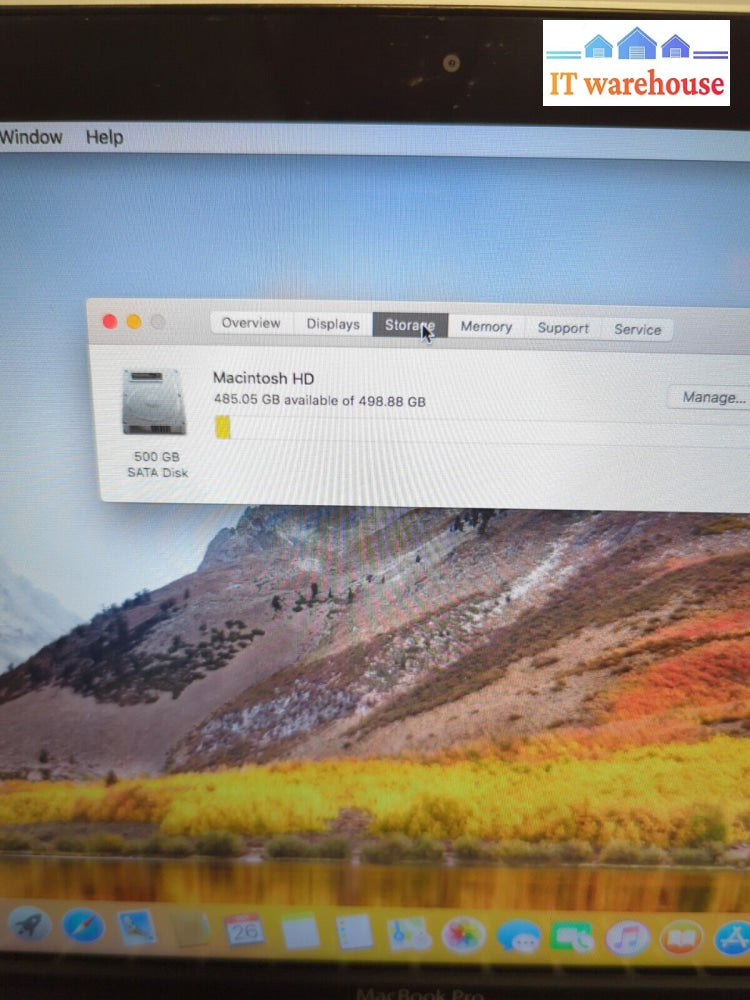 Apple A1278 Macbook Pro 13’’ Mid 2012 Intel I5 2.5Ghz/4Gb Ram/500Gb Hdd/10.13 -