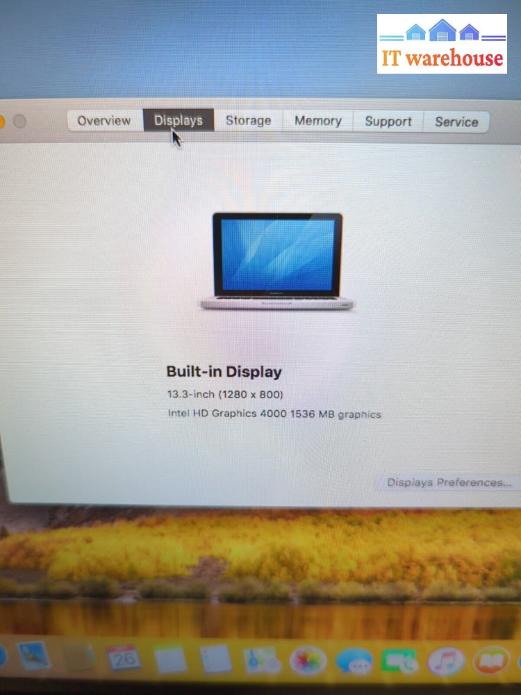 Apple A1278 Macbook Pro 13’’ Mid 2012 Intel I5 2.5Ghz/4Gb Ram/500Gb Hdd/10.13 -