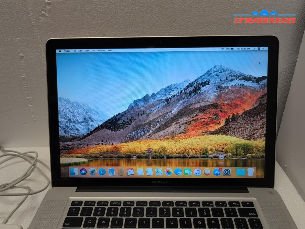Apple A1286 2010 15" MacBook Pro i5-2.4GHz, 4GB RAM, 240GB SSD, High Sierra -