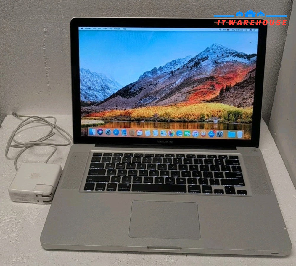 Apple A1286 2010 15" MacBook Pro i5-2.4GHz, 4GB RAM, 240GB SSD, High Sierra -
