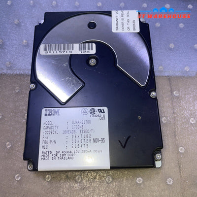 Apple Computer Inc. Internal HDD Firmware 1995 1.6GB 3.5 AT IBM model DJAA-31700