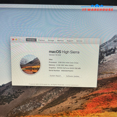 Apple iMac 21.5" 2011 C2D 3.06GHZ 8GB DDR3 500GB HD OSX High Sierra 10.13.6