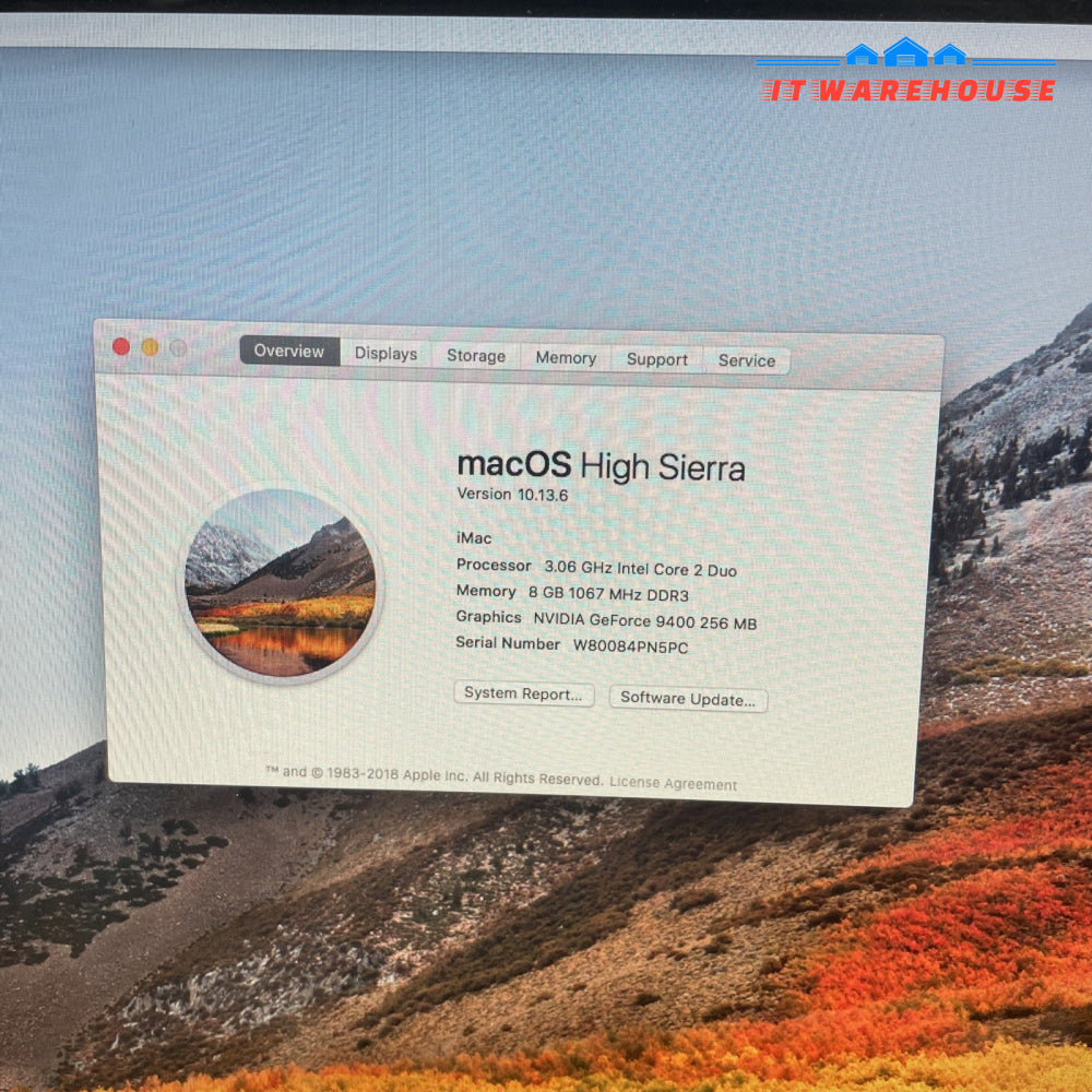 Apple iMac 21.5" 2011 C2D 3.06GHZ 8GB DDR3 500GB HD OSX High Sierra 10.13.6