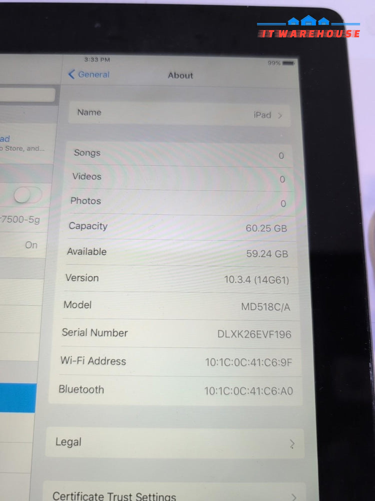 Apple iPad (4th Generation) A1459 64 GB, Wi-Fi + 4G , 9.7 in, Black (*READ) -