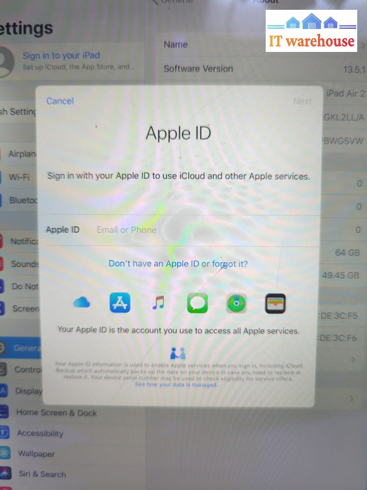 Apple Ipad Air 2 A1566 64Gb Wi-Fi - Cracked Screen/Lcd/Dents Still Works