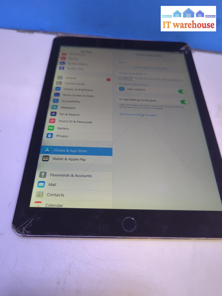 Apple Ipad Air 2 A1566 64Gb Wi-Fi - Cracked Screen/Lcd/Dents Still Works