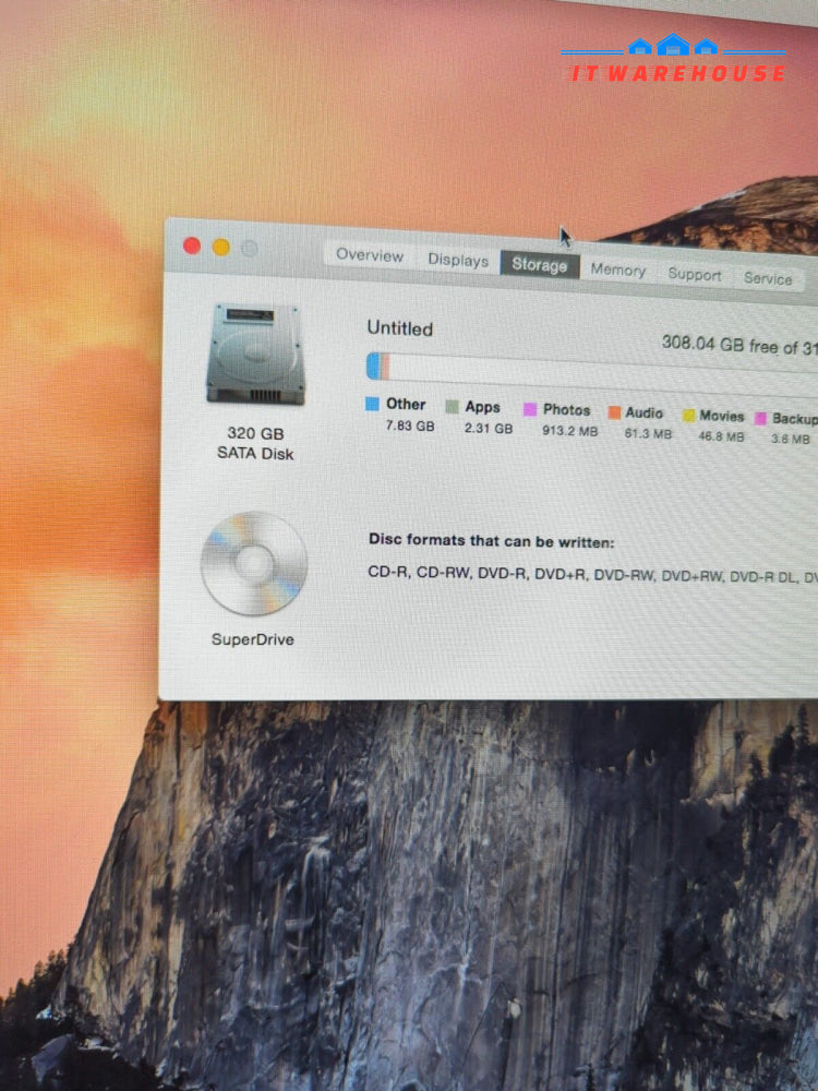 Apple Mac mini 2010 (A1347) Core2 Duo P8600/2GB RAM/ 320GB HDD/10.10 Tested