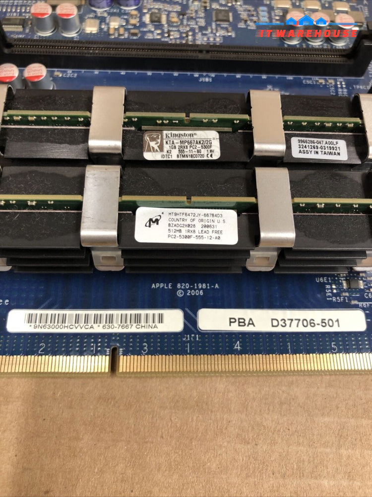 +Apple Mac Pro Ram Riser Boards D37706-501 820-1981-A W/512MB + 1GB RAM