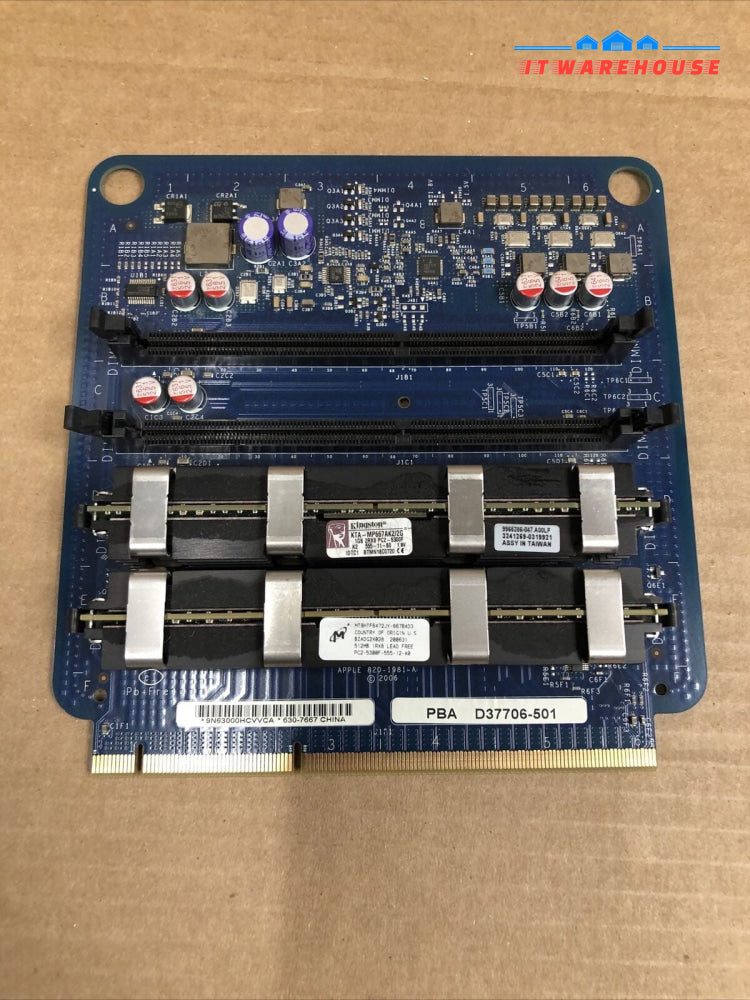 +Apple Mac Pro Ram Riser Boards D37706-501 820-1981-A W/512MB + 1GB RAM