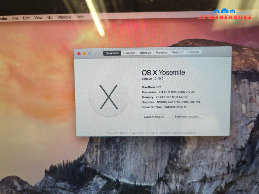 Apple MacBook Pro 13” A1278 Mid 2010/C2D 2.4GHz CPU/4GB/250GB HDD/10.10 (READ)