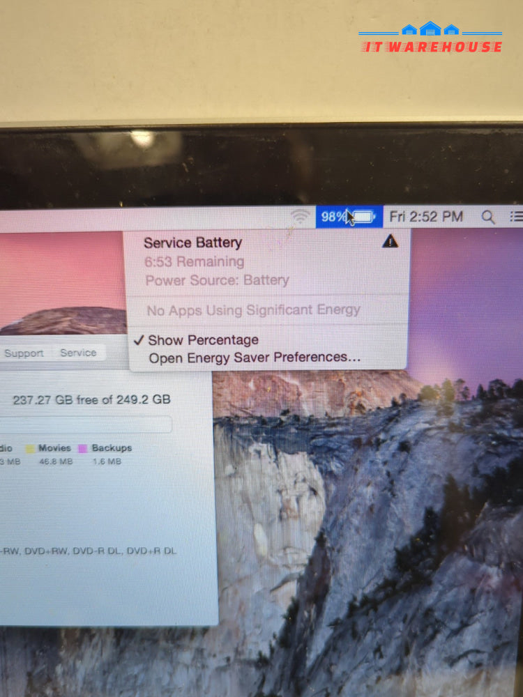 Apple MacBook Pro 13” A1278 Mid 2010/C2D 2.4GHz CPU/4GB/250GB HDD/10.10 (READ)