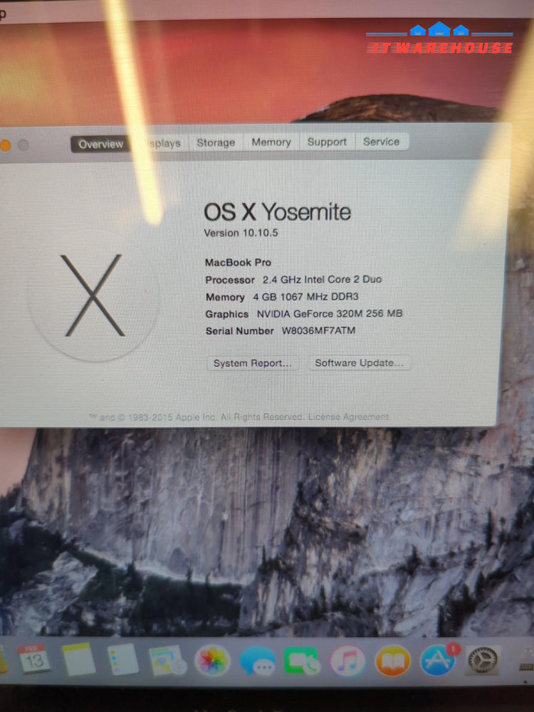 Apple MacBook Pro 13” A1278 Mid 2010 /C2D P8600 2.4GHz/4GB RAM/250GB HDD/10.10
