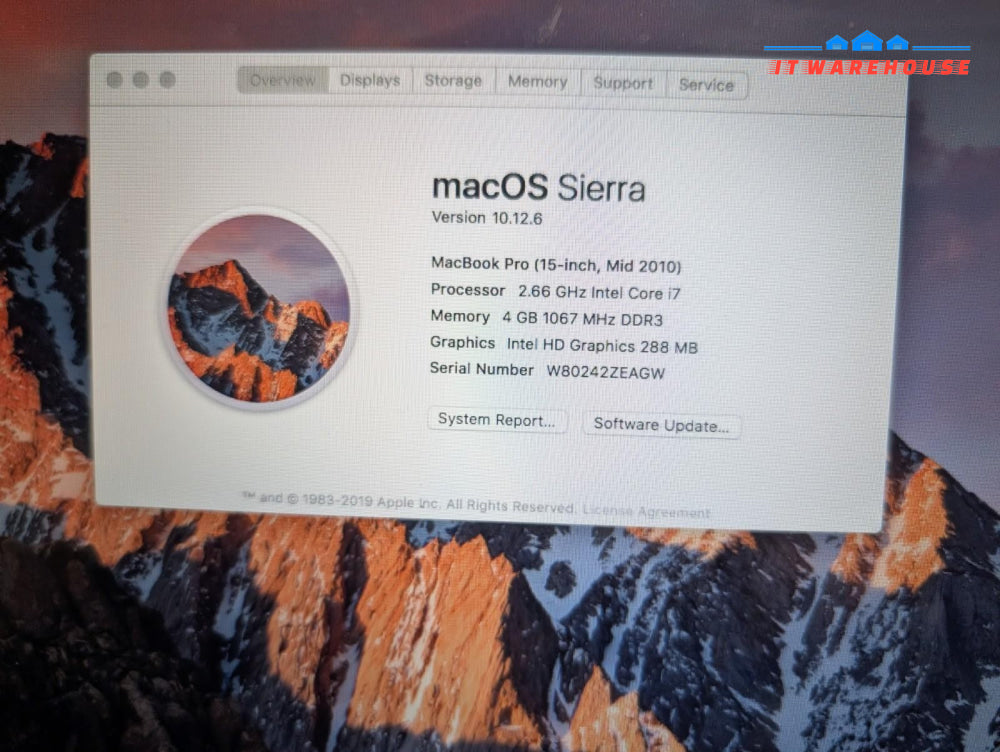 Apple Macbook Pro 15" A1286 Mid 2010/ i7 - 2.66GHz/4GB /128GB SSD (READ,AS IS) -