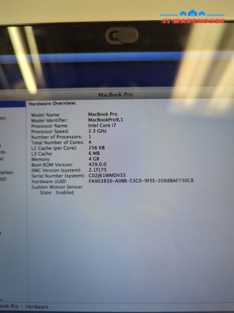APPLE MACBOOK PRO A1286 15’’ 2012 i7-3615QM@2.3GHz /4GB RAM/240GB SSD/OS 10.7