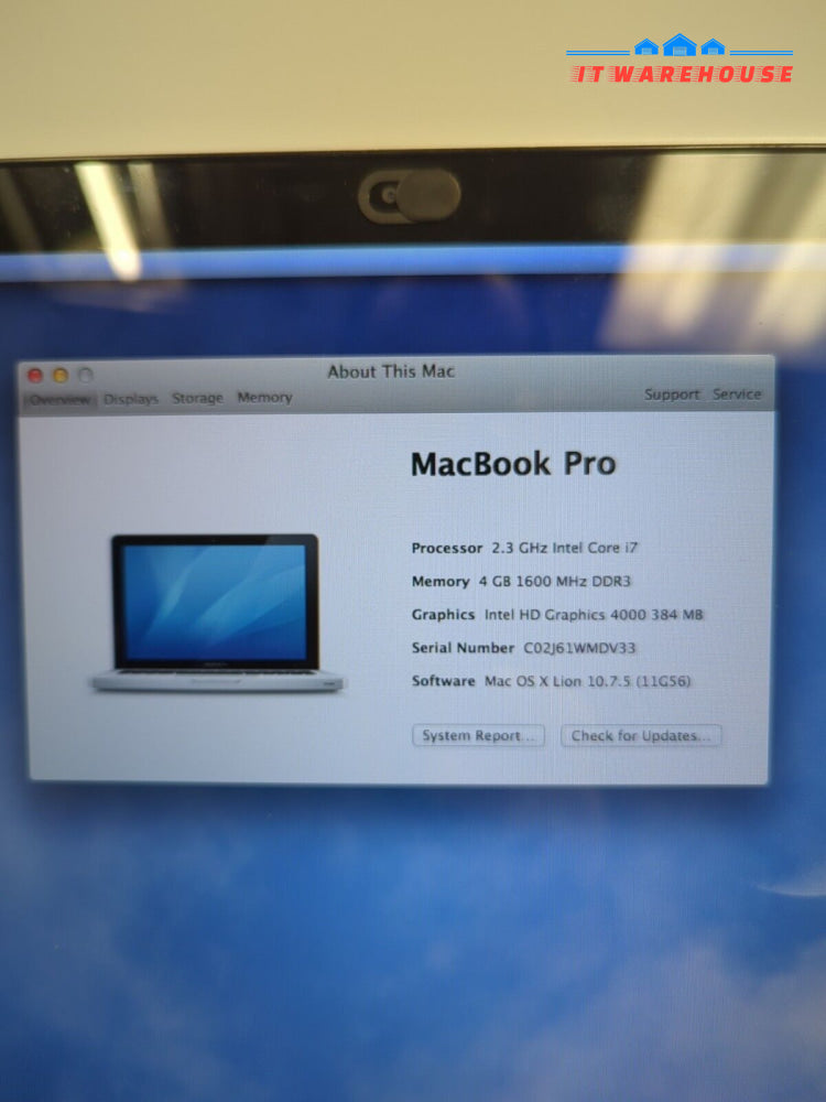 APPLE MACBOOK PRO A1286 15’’ 2012 i7-3615QM@2.3GHz /4GB RAM/240GB SSD/OS 10.7