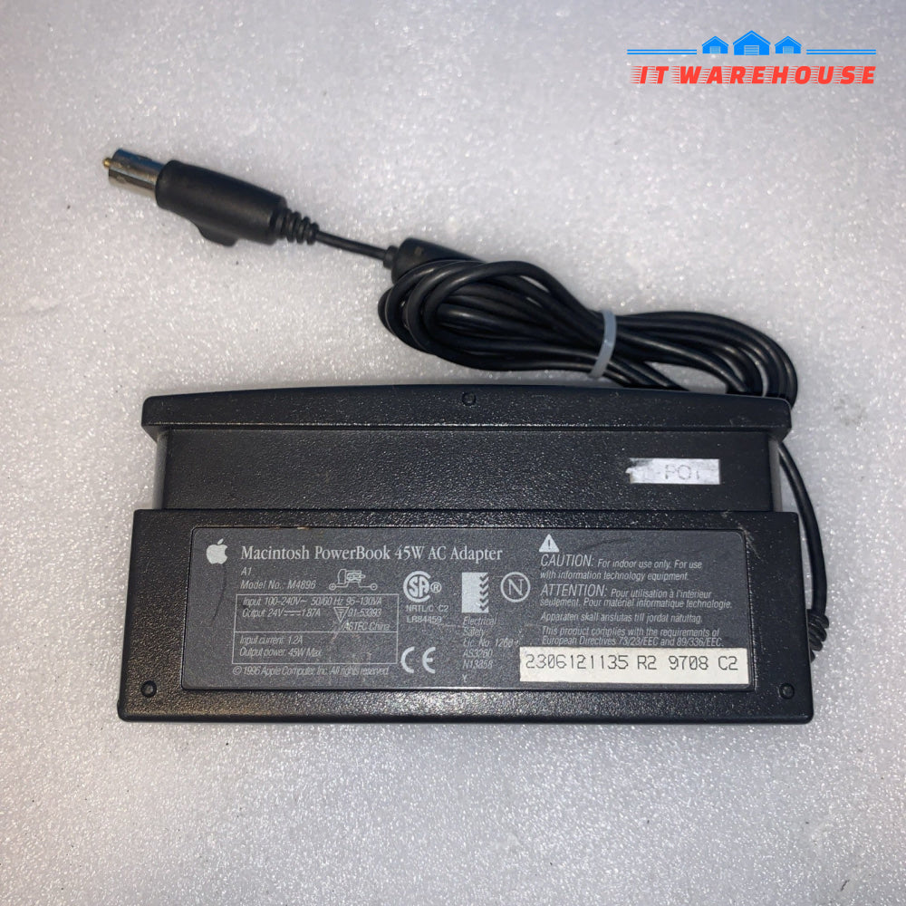 Apple Macintosh PowerBook 45W AC Adapter M4896 Vintage OEM Astec A1