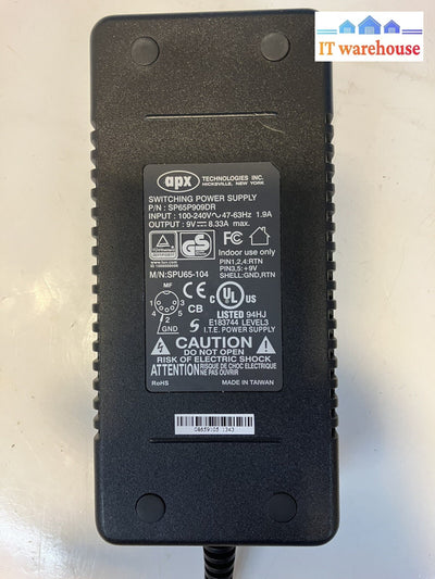 APX Technologies 5-Pin Switching Power Supply SP65P909DR 9V 8.33A SPU65-104