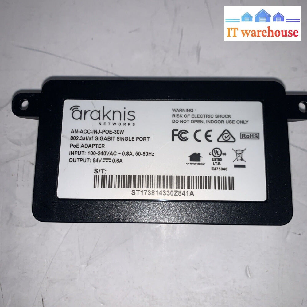 Araknis AN-ACC-INJ-POE-30W 802.3at/af Gigabit Single Port PoE Adapter
