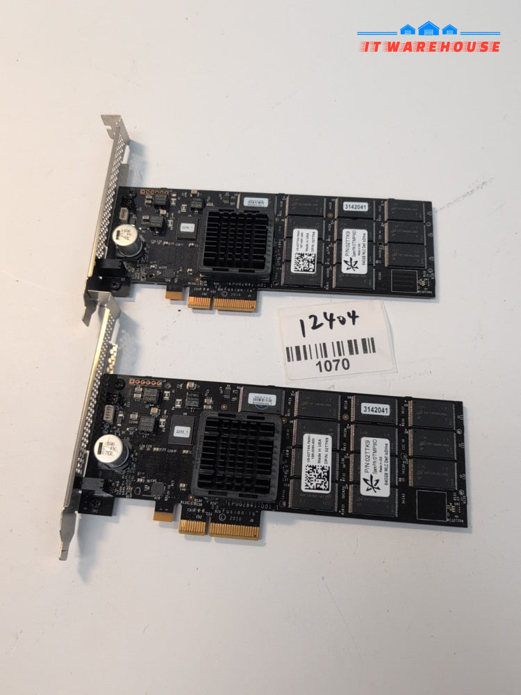 (AS IS) 2x DELL 2TTK9 TMP9D 640GB Fusion IO Drive PCIe Flash MLC SSD Cards -