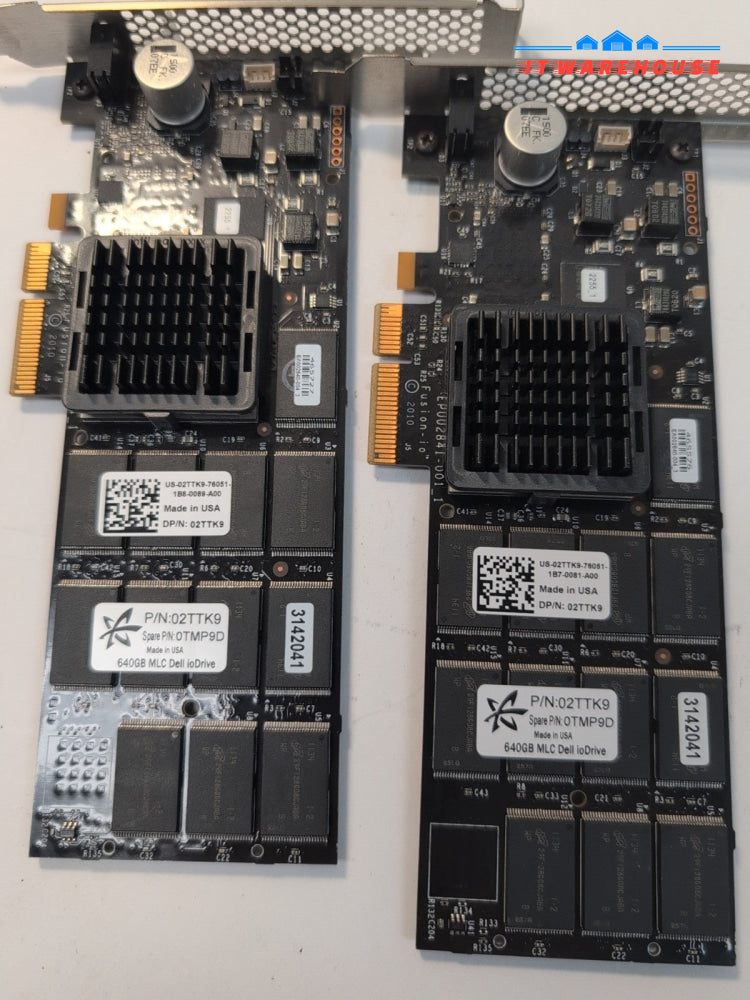 (AS IS) 2x DELL 2TTK9 TMP9D 640GB Fusion IO Drive PCIe Flash MLC SSD Cards -