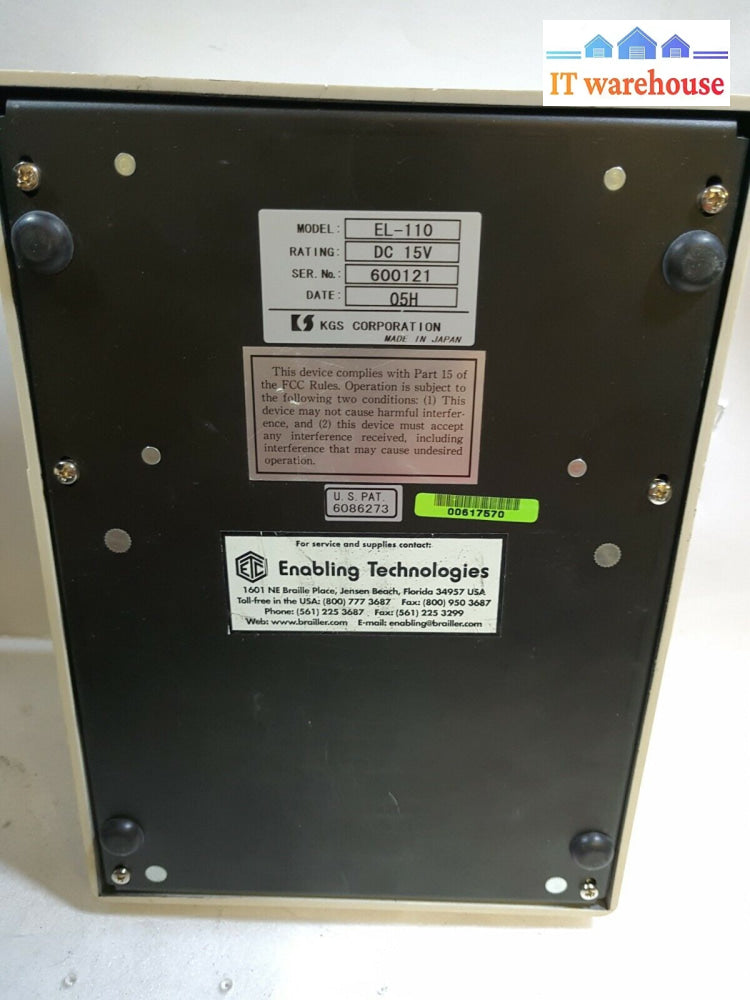 - (As Is) Kgs Corporation Braille Labeler El-110