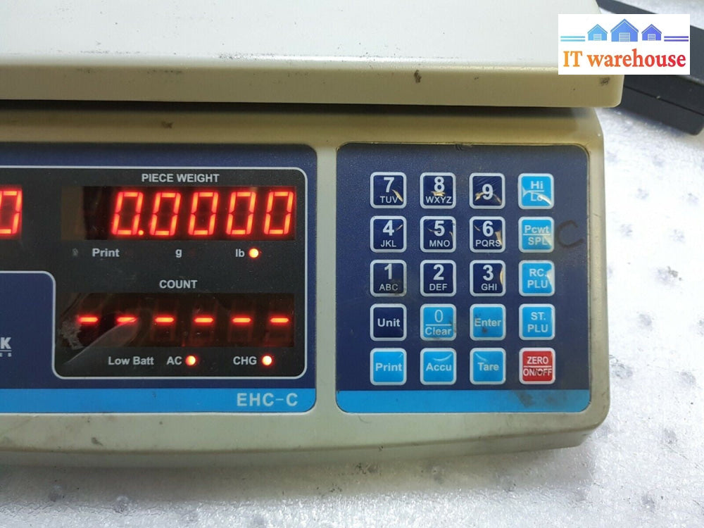 - (AS IS) MEASURETEK EHC-C-30 30KG/60LB COUNTING BENCH SCALE WITH AC ADAPTER