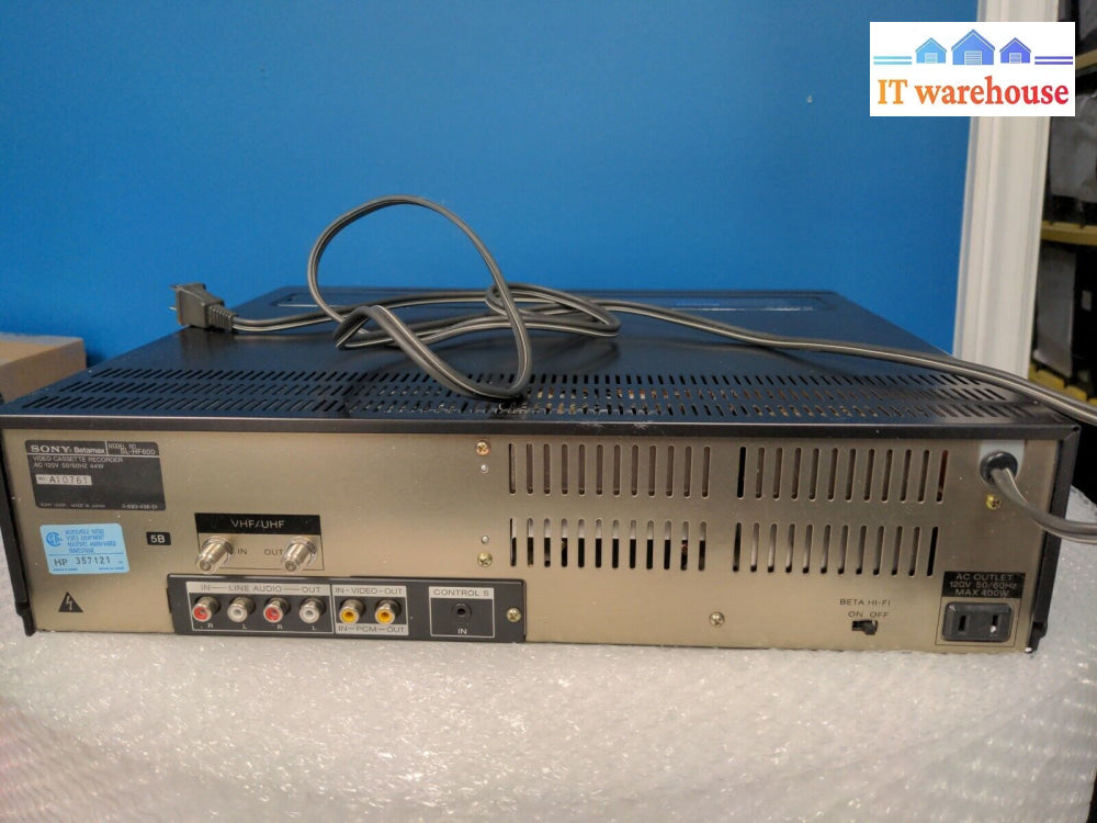 - (As Is) Sony Stereo Hifi Super Betamax Video Cassette Recorder Sl-Hf600