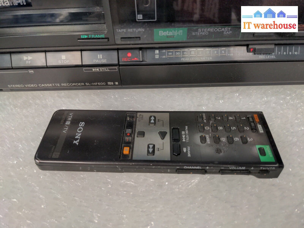 - (As Is) Sony Stereo Hifi Super Betamax Video Cassette Recorder Sl-Hf600