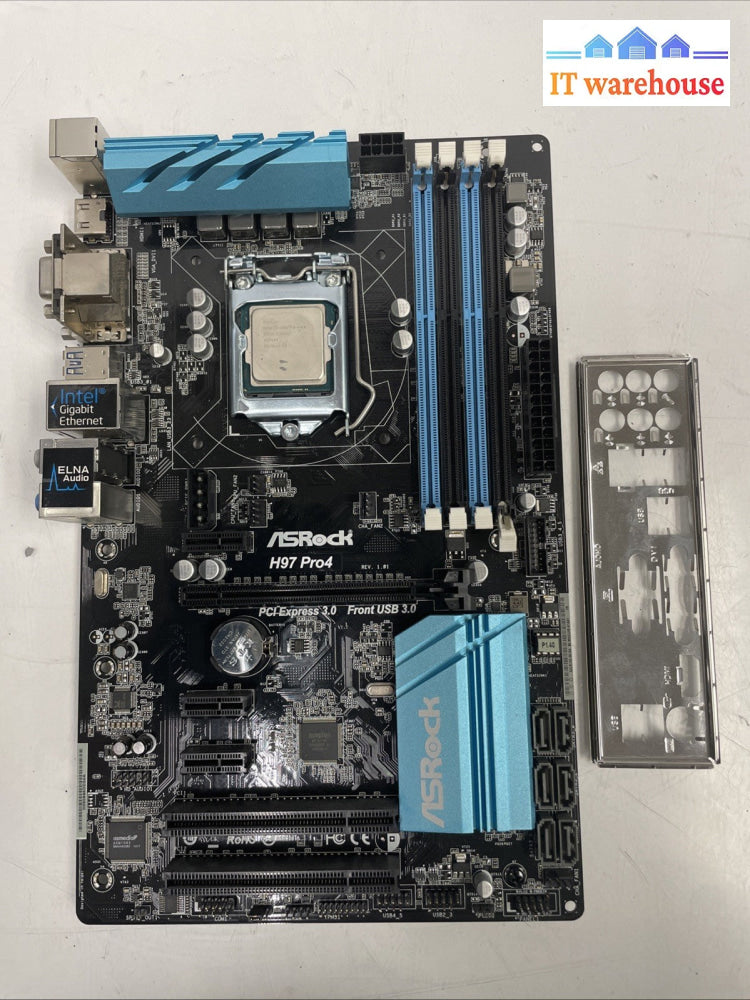 ASROCK H97 PRO4  MOTHERBOARD + CPU i5 4460 with   IO Shield +