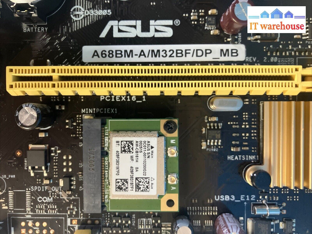 ASUS A68BM-A/M32BF/DP_MB FM2+ Motherboard With Wi-Fi Card + AMD A10-7800 R7 CPU~