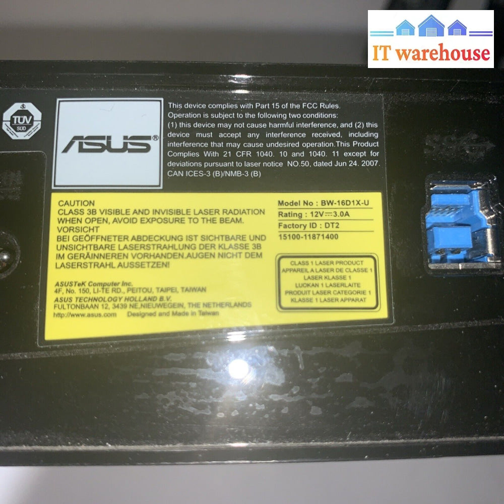 ASUS BW-16D1X-U External Blu-Ray Burner Drive macOS and Windows Compatible