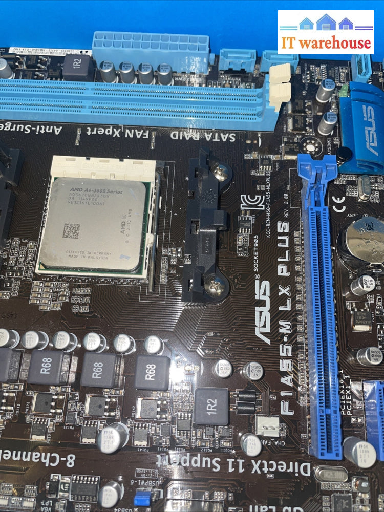 Asus F1A55-M LX PLUS R 2.0 Socket FM1 AMD Micro ATX Motherboard + A6-3600 CPU