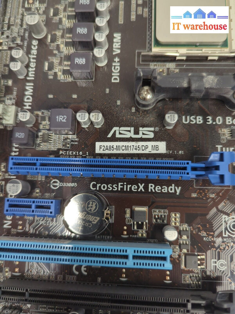 ASUS F2A85-M Motherboard w/AMD A8-5500 IO Sheild Tested