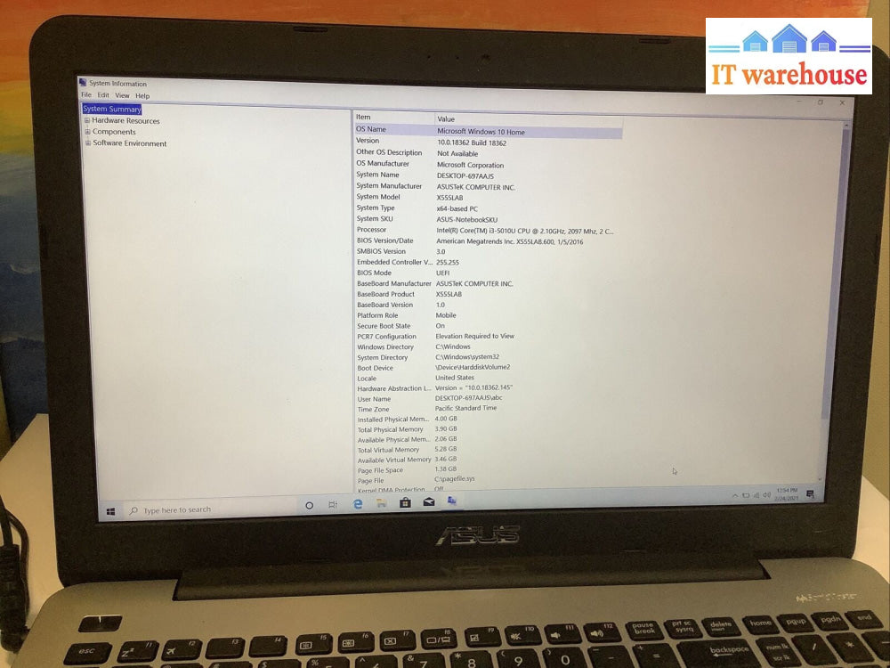 ASUS F555L 15.6 Laptop i3-5010u 2.1GHz 4GB RAM 500GB HDD WIN 10