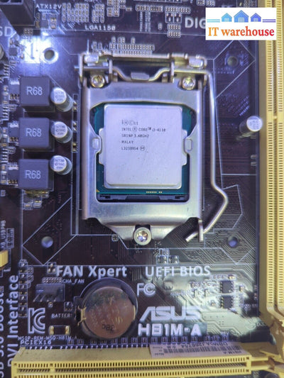 - ASUS H81M-A LGA 1150 USB 3.0 DDR3 Motherboard + i3-4130 CPU & IO Shield  