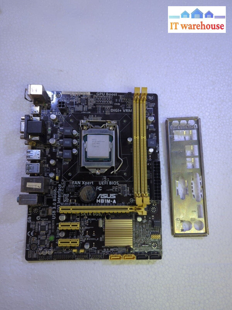 - ASUS H81M-A LGA 1150 USB 3.0 DDR3 Motherboard + i3-4130 CPU & IO Shield  