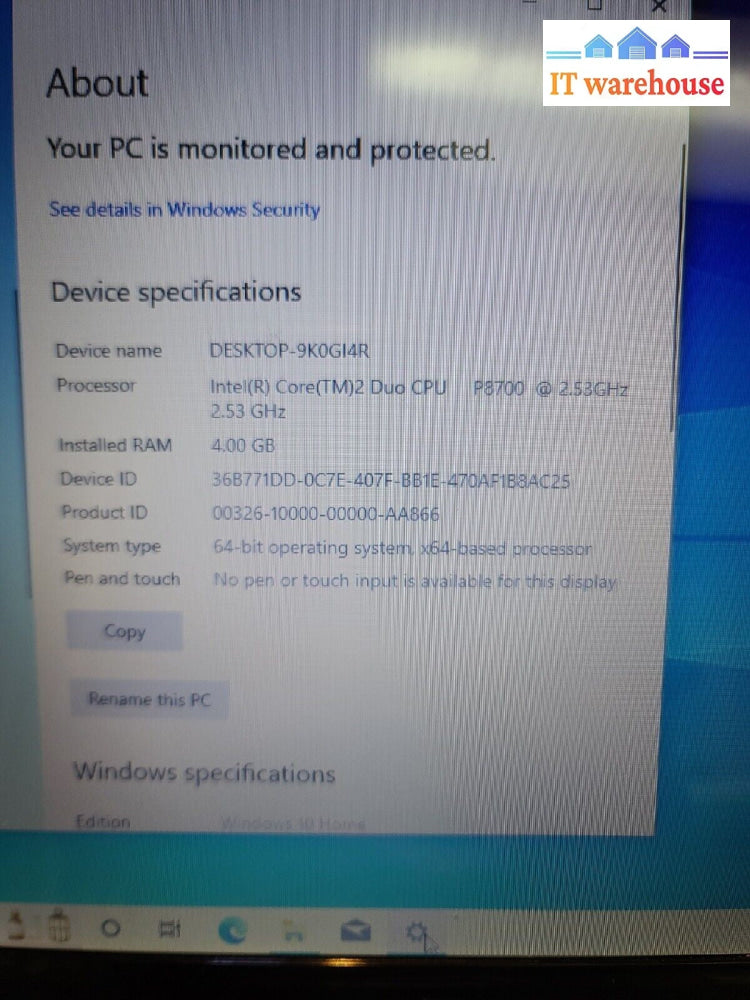 - ASUS K61IC 15.6" LAPTOP W/c2D P8700 CPU/4GB RAM/128GB SSD/WIN10 (BAT DEAD)