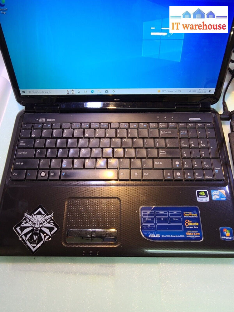 - ASUS K61IC 15.6" LAPTOP W/c2D P8700 CPU/4GB RAM/128GB SSD/WIN10 (BAT DEAD)