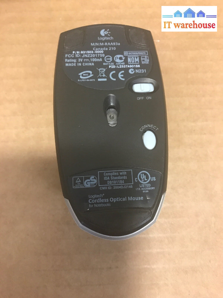 Asus Logitech Wireless Mouse Cordless PN 831503-0000 W/O USB Receiver M-RAA93a